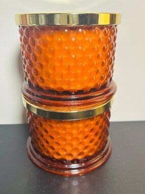 (2) HomeWorx by Slatkin Harvest Donut 3-Wick 14oz Hobnail Candles NEW